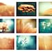 Nature Photo Set - 9 5x7 Photographs - flowers orange blue teal photography brown autumn turquoise green dark brown rust print set wall