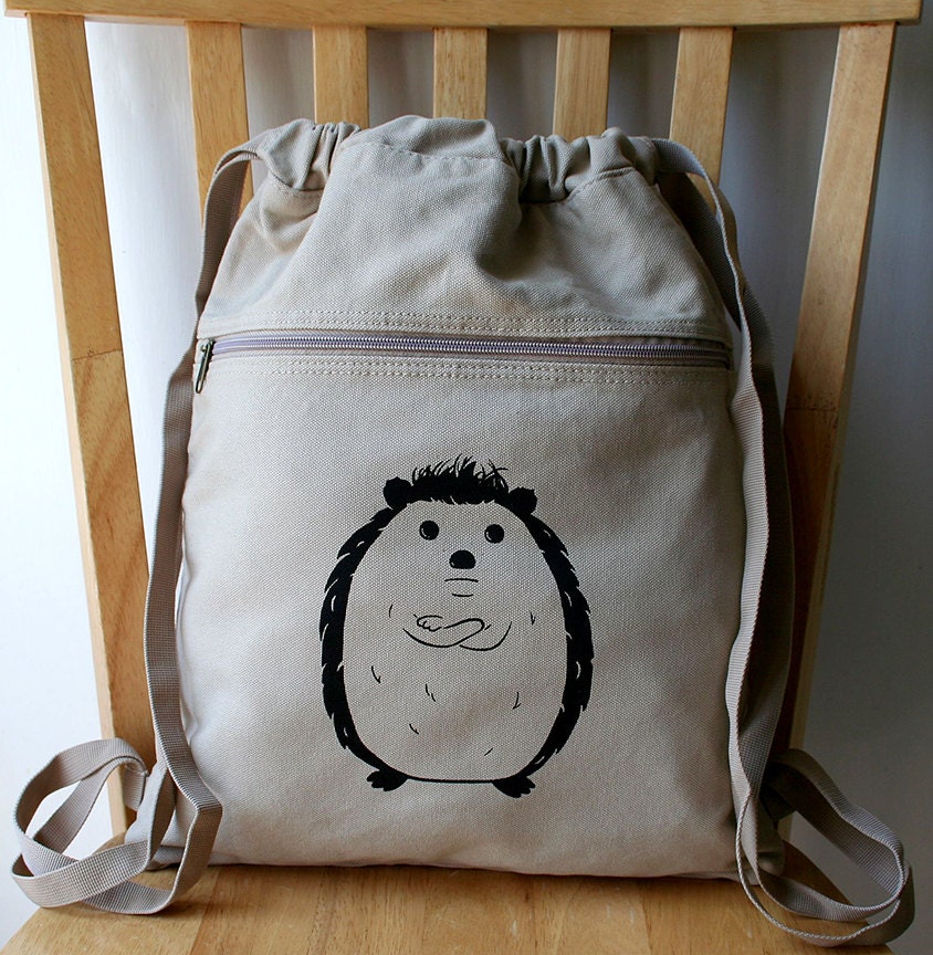 Disgruntled Hedgehog Canvas Backpack