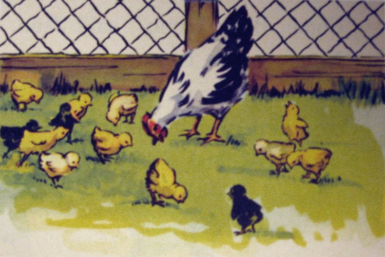 VINTAGE CHICKEN NOTECARDS Notecard Set of Four Handmade Vintage Notecards Upcycled Blank Cards Chickens Pigs Cows Sheep
