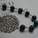 Teal flower bib necklace- Asymmetrical necklace- Antique bronze bib necklace- Beaded necklace Teal beaded necklace- Fall Fashion
