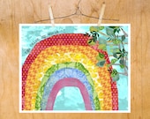 Art Rainbow Nursery Toddler Decor Color Boy or Girl Whimsy 8 by 10 print