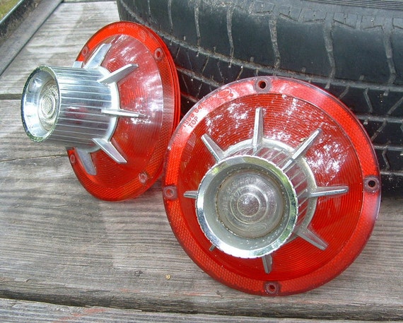 Vintage Early Ford Car Tail Light Lens Covers by beneaththerust