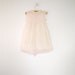 1970's Pale Pink and Cream Sleeveless Chiffon and Lace Dress