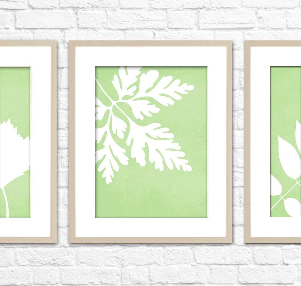 Leaf Set Art Print / Choose from Six Species / 8x10 / Wall Art Poster