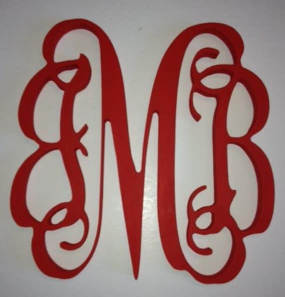 SALE!!  18 inch PAINTED Vine connected monogram letters - hand painted