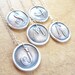 Wax seal monogram initial necklace pendant jewelry made from fine silver, custom made to order
