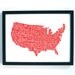 American Gastronomy Map A3 42x30cm