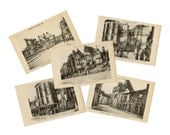 Antique French postcards showing WWI destruction in Battle of Chateau-Thierry, 1918, set of 5