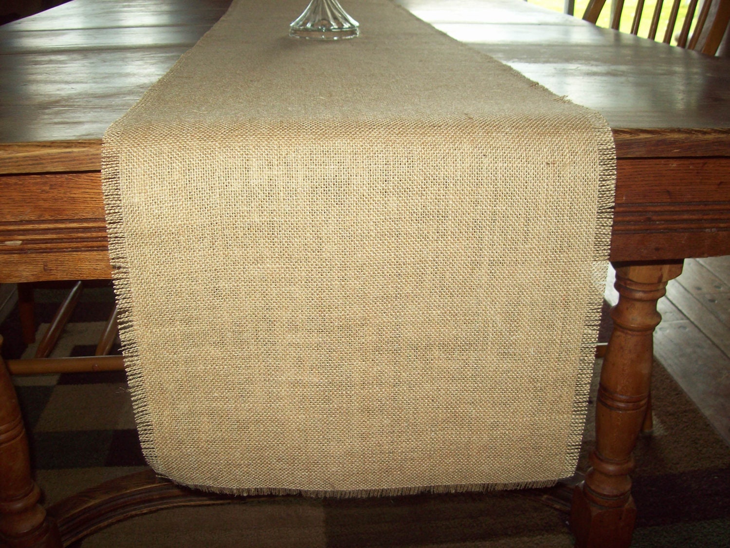 Burlap Table Runner 15 x 96 -  Rustic Table Runner
