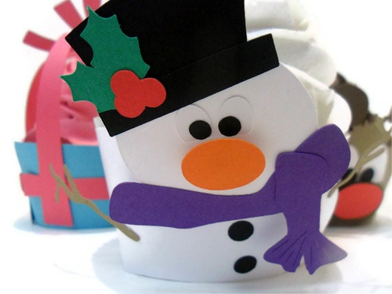 Snowman Cupcake Wrappers - Set of 12 Il_570xn