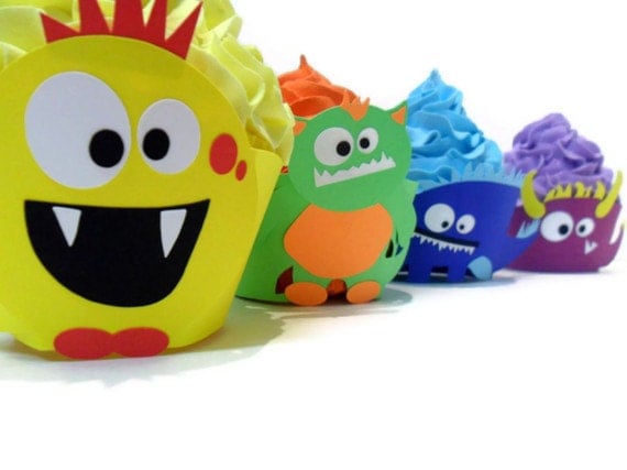Monster Cupcake Wrappers - set of 12 Il_570xn