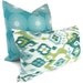 Aqua and Green Ikat Decorative Pillow Cover  Lumbar Pillow 14x20 or 12x24, Accent Pillow, Throw Pillow, Pillow Cover
