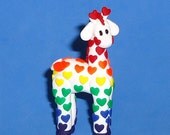 Polymer Clay Rainbow Heart Giraffe