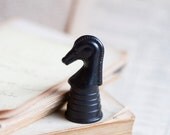 Black Knight - Stylized Vintage Chess Piece for Jewelry Assemblage Altered Arts