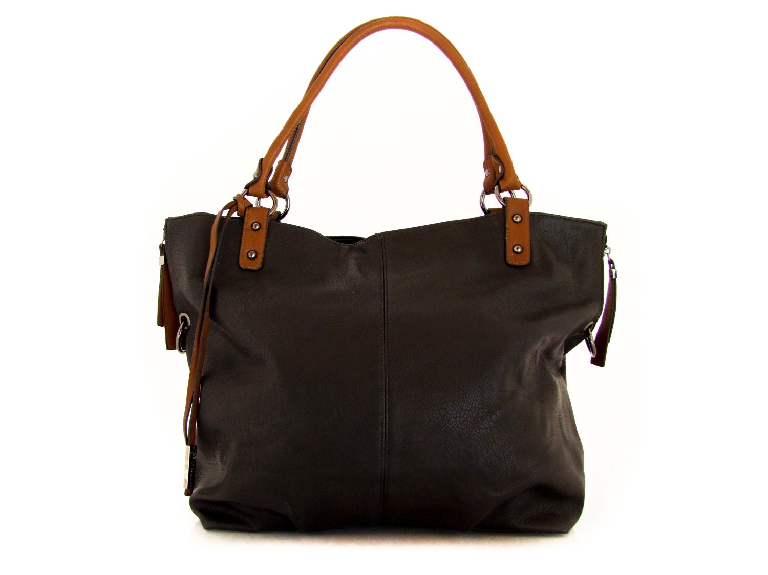 Handmade vegan leather handbag tote black -  the Maeve - 20%  launch discount - TRACCEbags