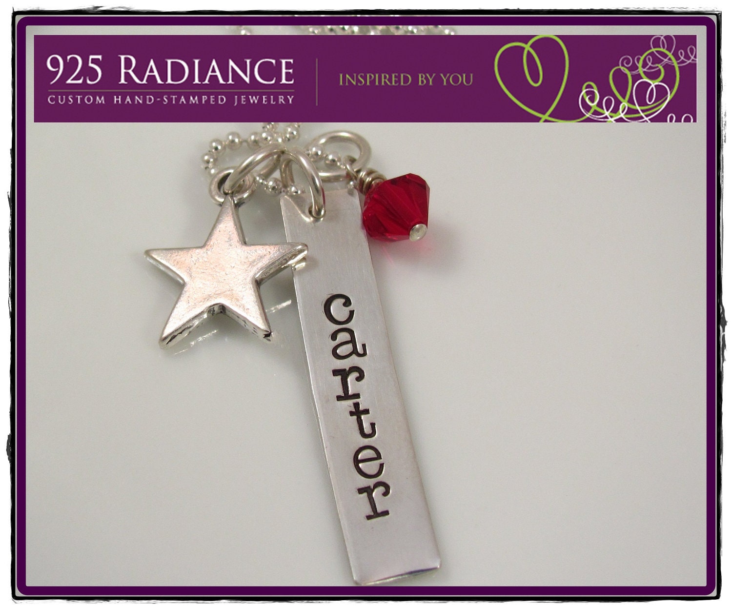 STAR STRUCK - Sterling Silver Hand Stamped  Custom Jewelry