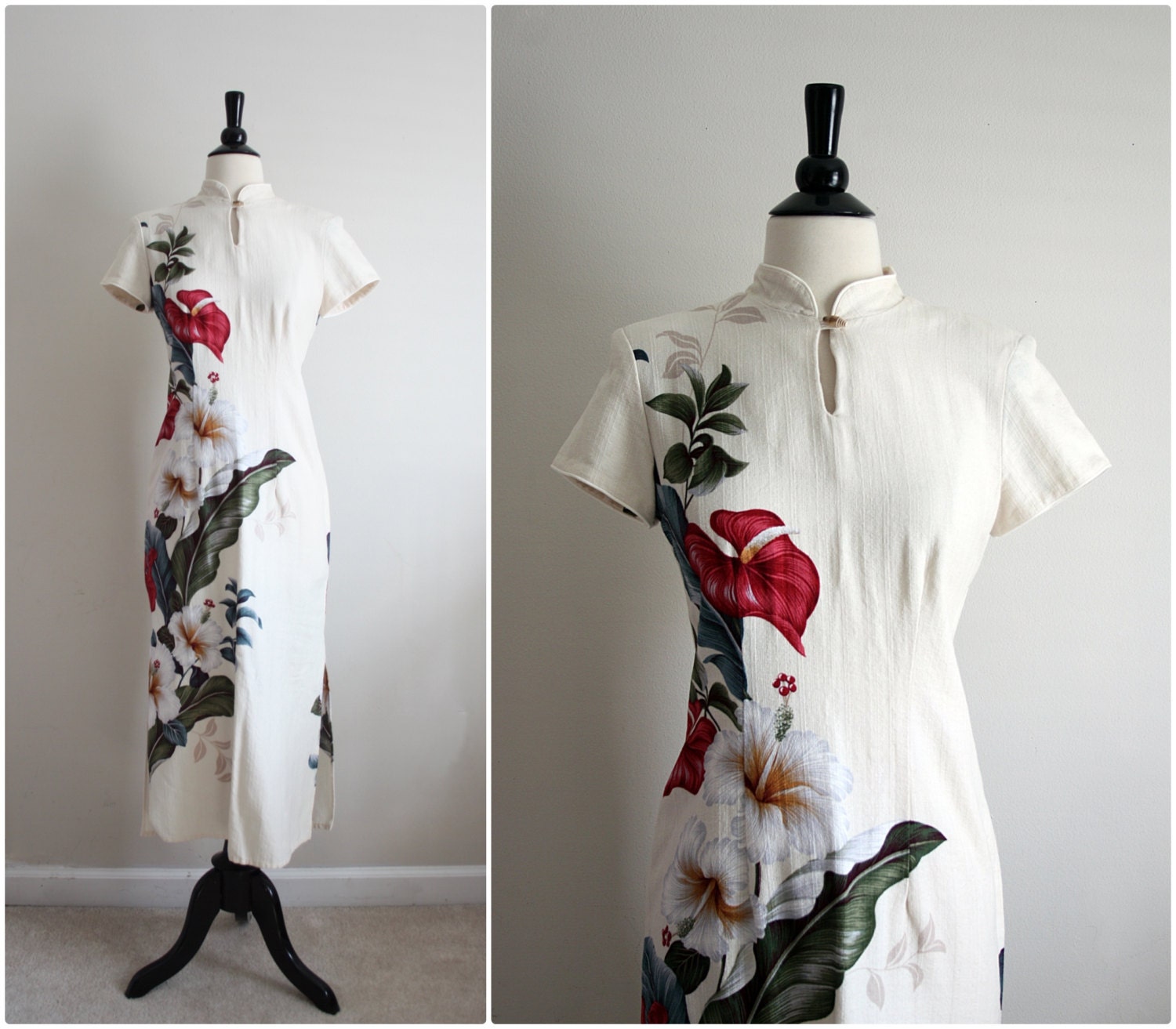 IOLANI Hawaiian dress. Wedding dress. Summer Maxi Dress. Size S