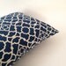 10x20 Dark Blue & Off White Decorative Pillow Cover - Moroccan Lattice Print Medium Weight Cotton- Invisible Zipper Closure- Cushion Cover