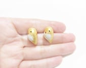 Gold lucky bird earrings
