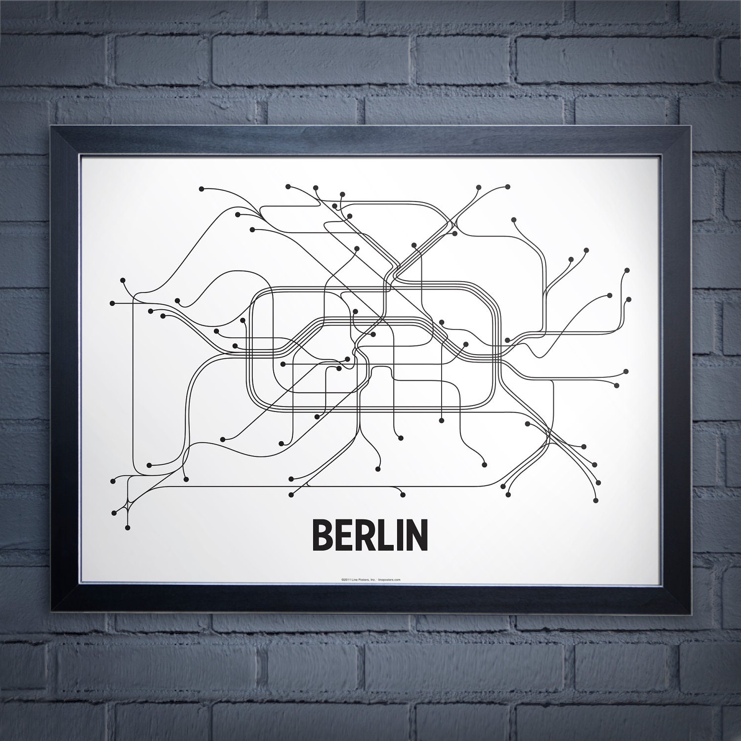 Berlin Lineposter Lithograph - Black/White