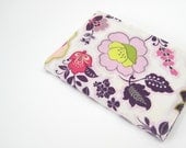 Spring florals writing journal, purple pink green yellow, A6 fabric covered notebook or 2013 planner, greengrass2
