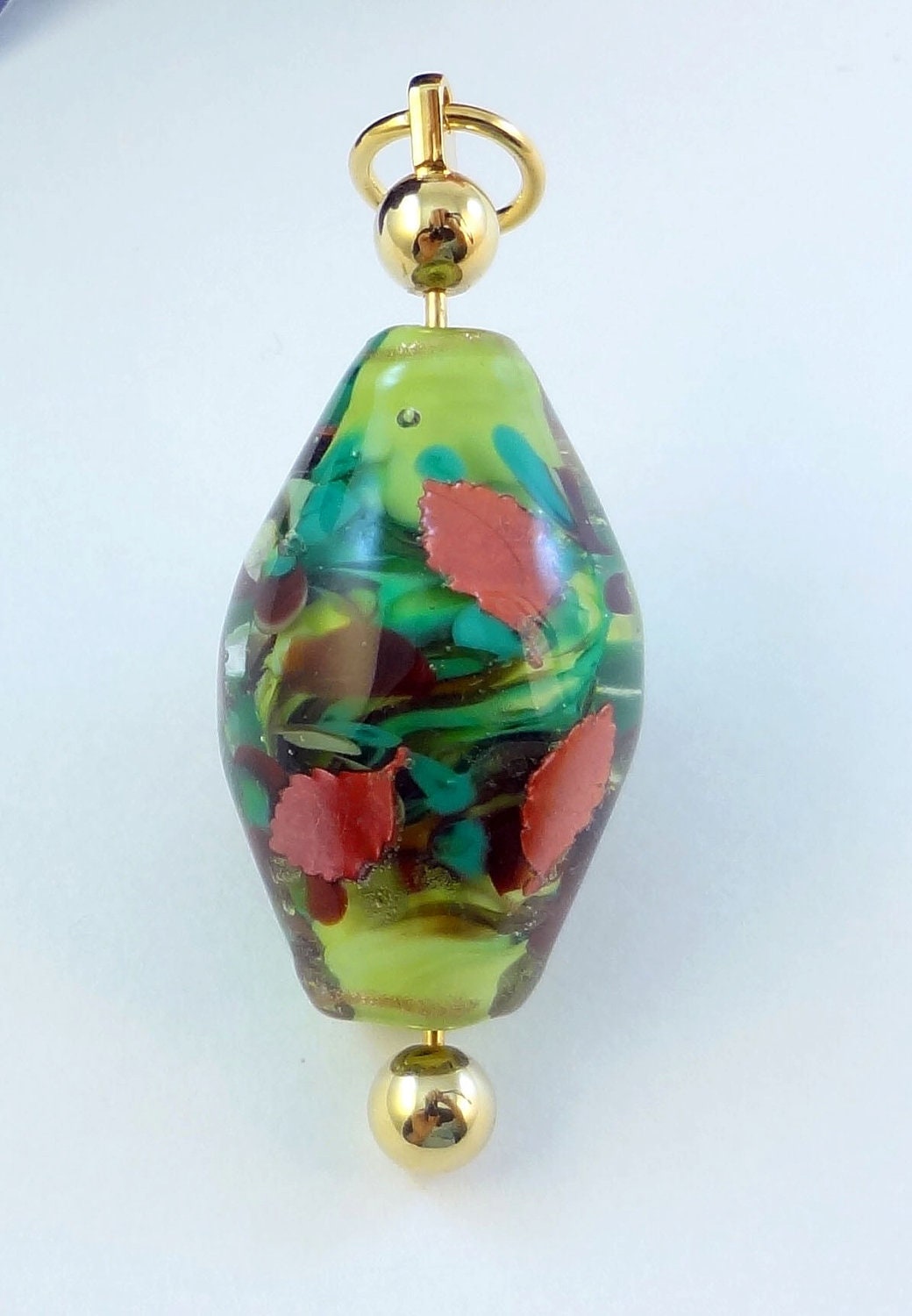 Lampwork Pendant Focal Bead Set  - ' Hints of Autumn'