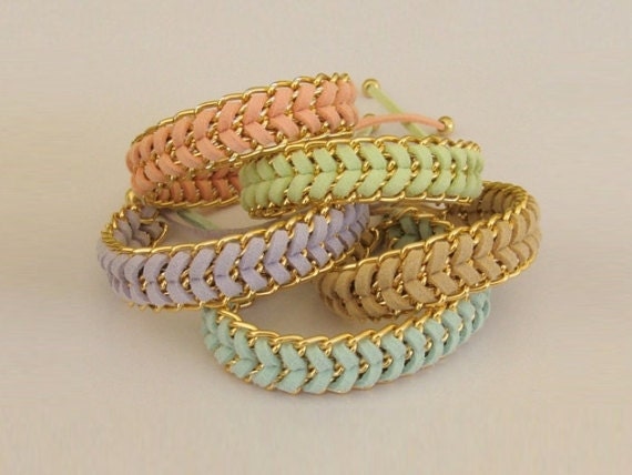Pastel Sorbet Stacking Fashion Bracelets - in Mint Peach Beige Lavender or Lime - CHOOSE your color
