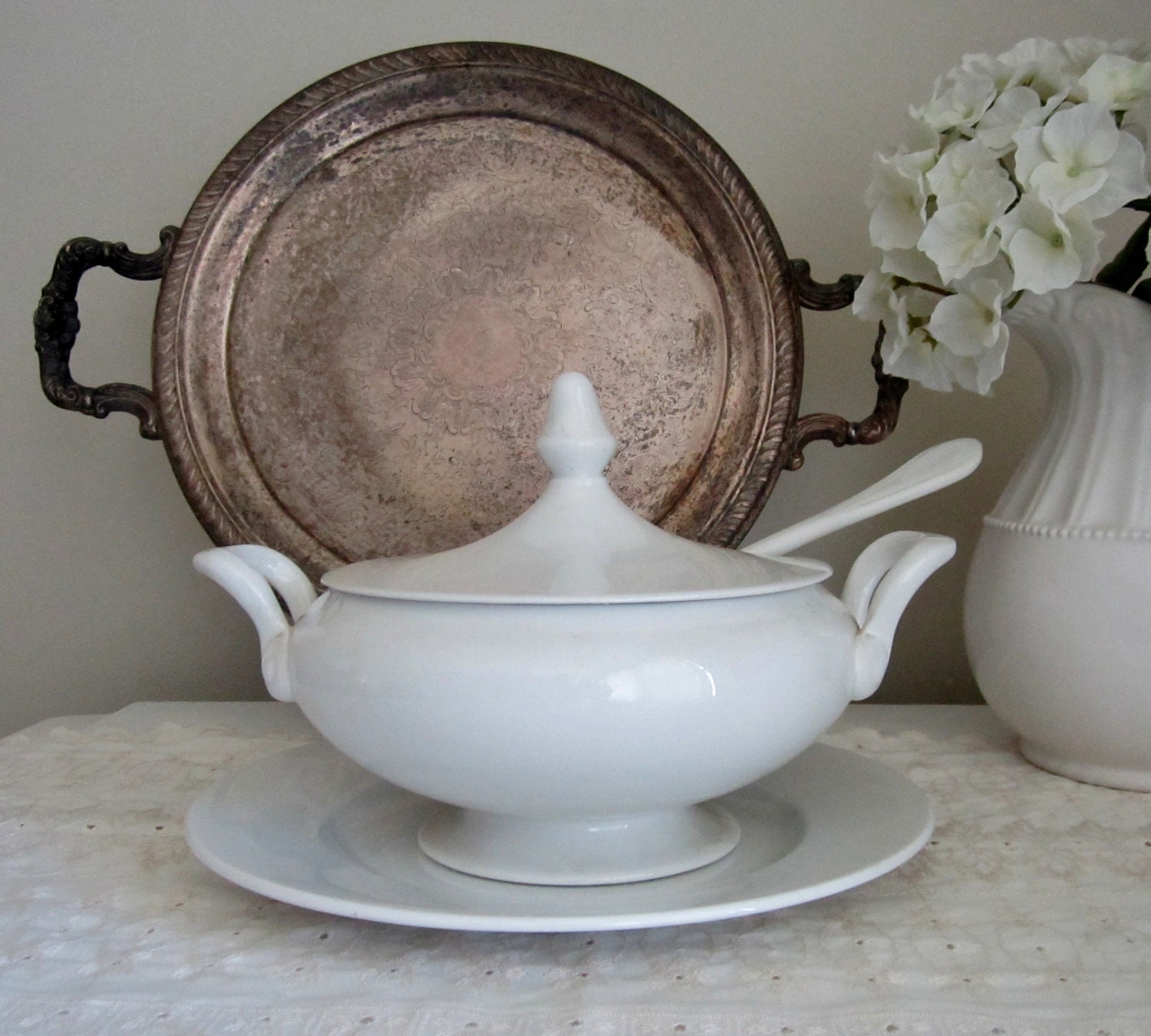 Soup Tureen from Laveno Italy Four Piece by cozycottagechic