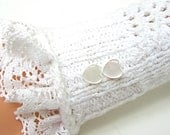 Fingerless Gloves 'Pure White' Lacy bridal prom stretch cotton. MADE TO ORDER