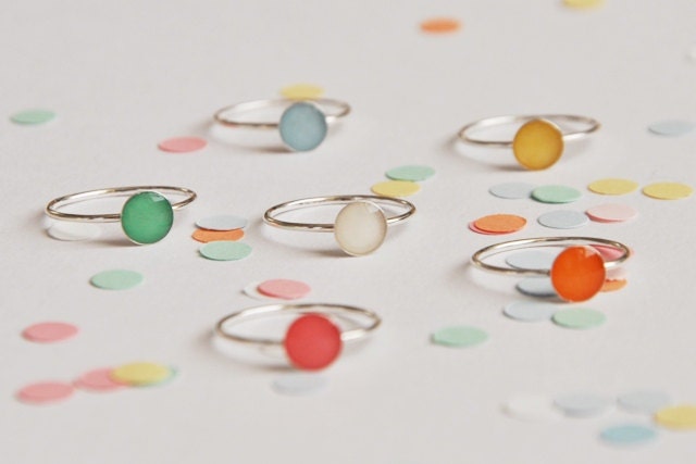 Confetti ring 'you only need one confetti to remember the party...' sterling silver