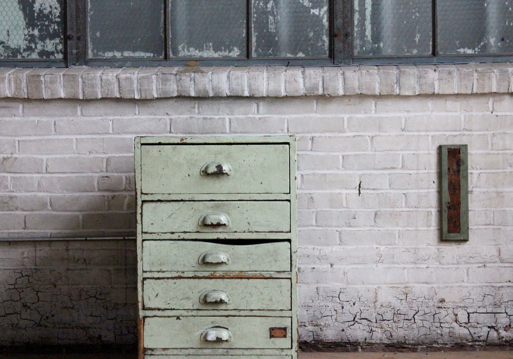 Industrial Scovill Green Set of Drawers, Number Two