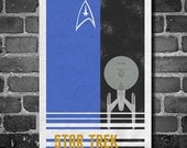 Star Trek retro poster minimalist art movie poster print art poster print 11x17 Blue