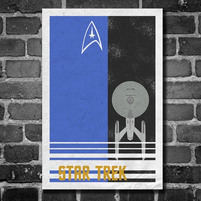 Star Trek retro poster minimalist art movie poster print art poster print 11x17 Blue