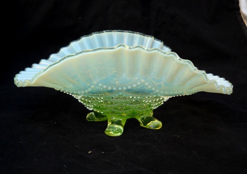 Northwood Beaded Drapes Opalescent Glass Bowl