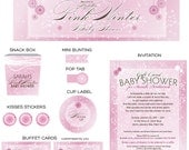 Pink Winter Party Printables - Complete Print It Yourself Package