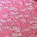 Bright Pink Alencon Type Lace Fabric Yardage Vintage