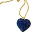 Navy Blue Necklace Lapis Pendant Lapis Necklace Heart Yellow Gold Jewelry Lapis Lazuli Gemstone Jewellery Long Chain Heart Denim N-307