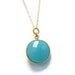 Teal Blue Necklace Gold Jewelry Chalcedony Gemstone Jewellery Modern Drop Pendant Aqua Chain Fashion Turquoise N-322 323 324