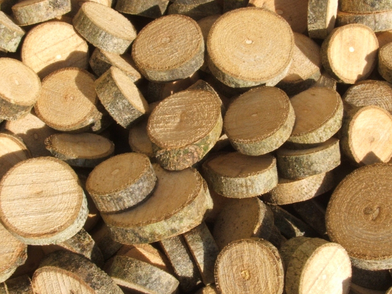 Wood Supplies 100 Wooden Ash Slices. 0.75 to 1.25 inch. Supplies for all your Crafts and Projects.