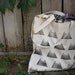 SALE Mountain Tote Bag Block Print in Black ink on natural canvas