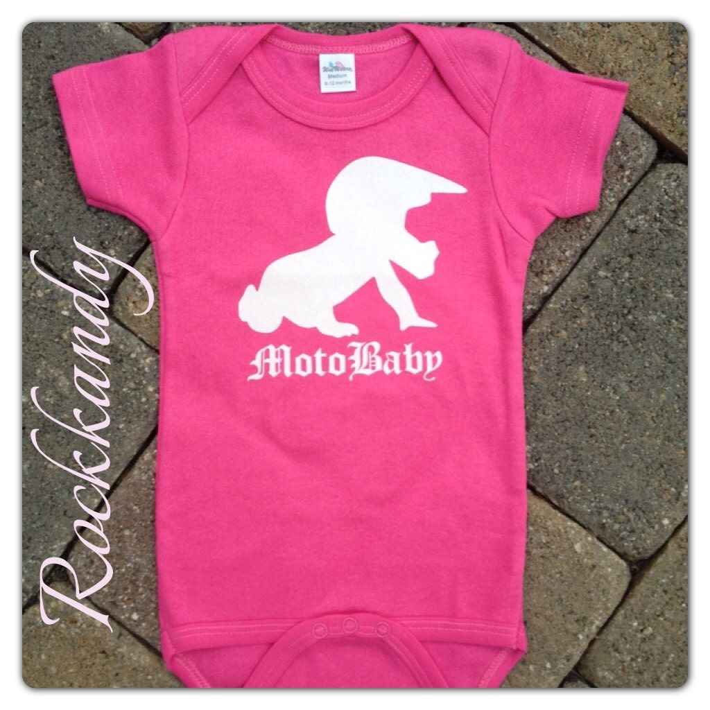 Moto Baby Girl Hot Pink Onesie