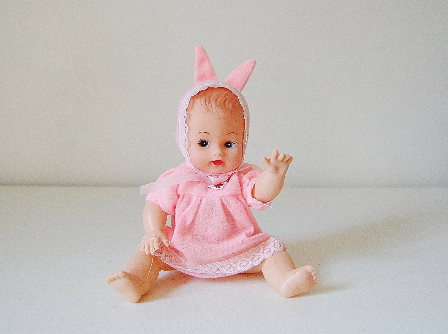 Vintage Bunny Doll Novelty Quality Toy Pink