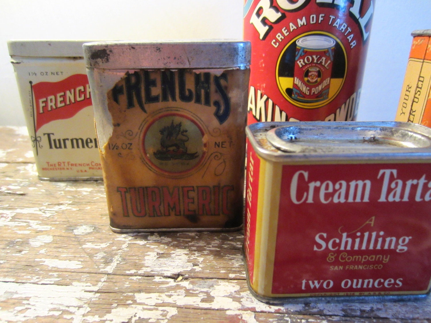 Vintage Baking Tins Spice Tins Royal Baking Powder