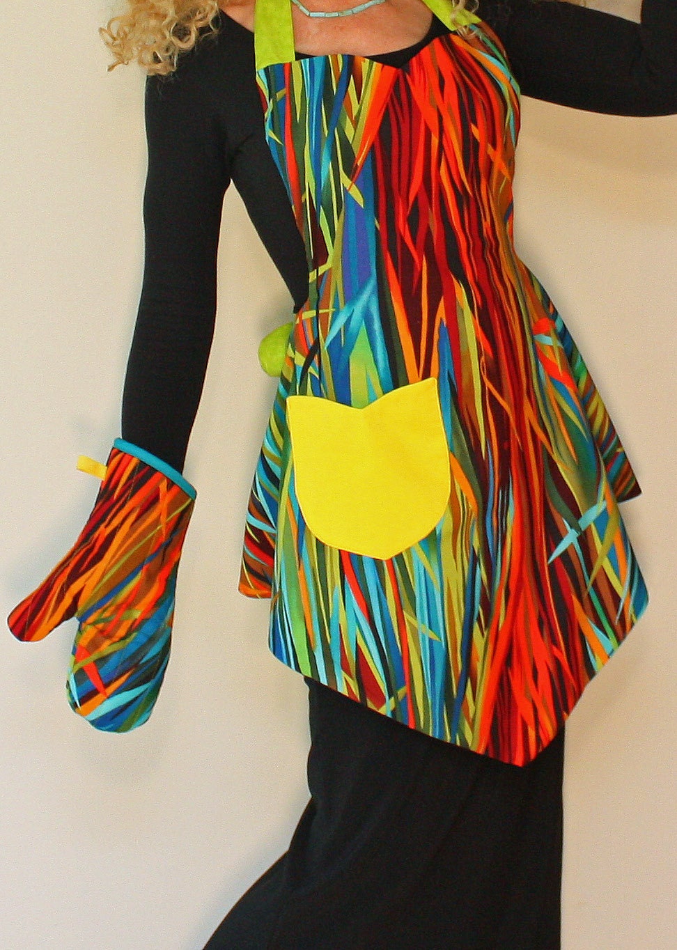 Vintage Apron, Everglades Stripes Womens Apron