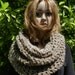 Hand Crochet Modern Cowl - Neckwarmer - Head Tube - Scarf Soft Chunky Texture