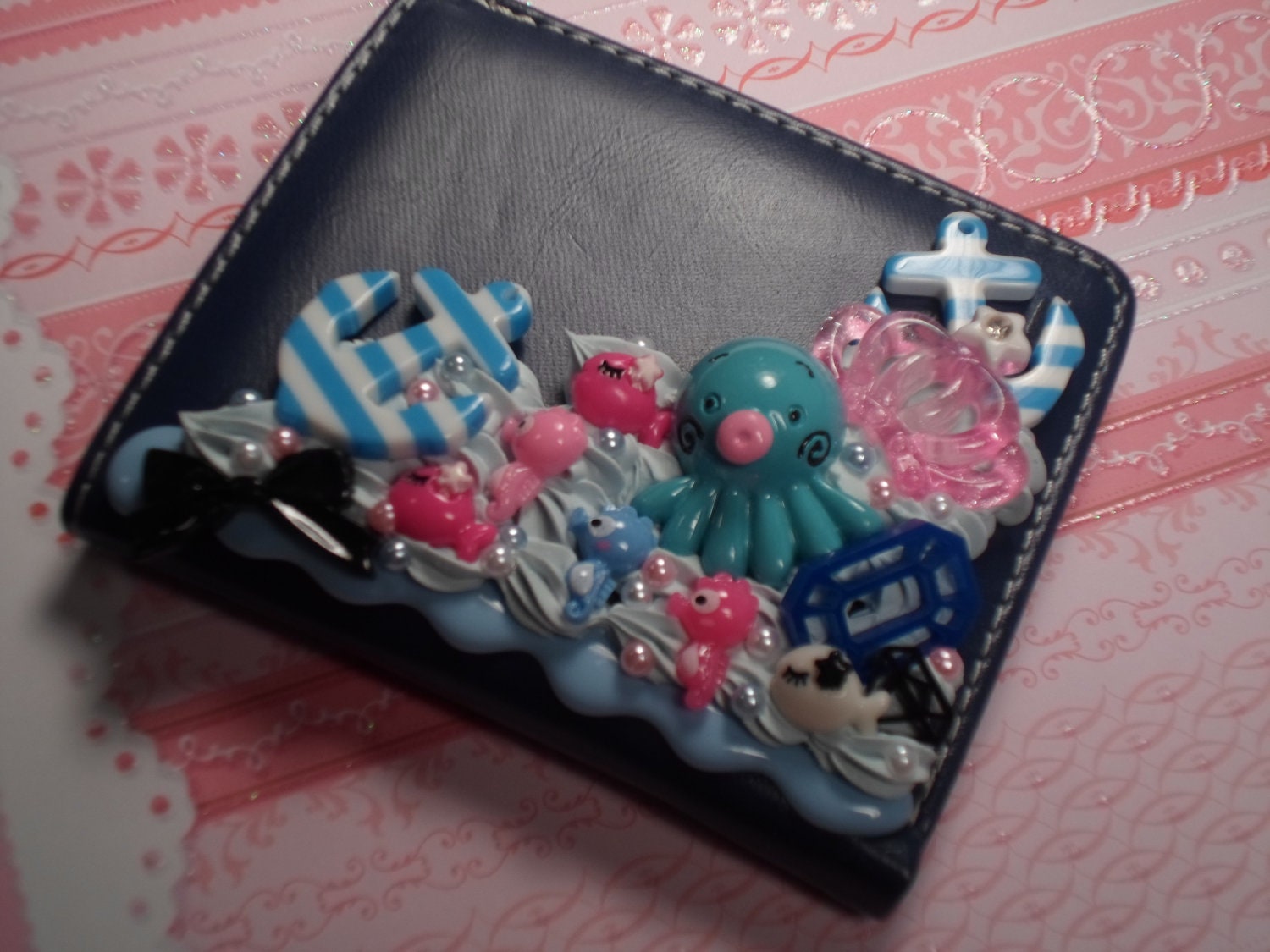Sweet Deco Kawaii Under the Sea Decoden Bi Fold Wallet