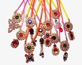 The ORIGINAL PureEssentia Custom Neon Paracord Vintage Rhinestone Necklace - Bohemian Sparkle