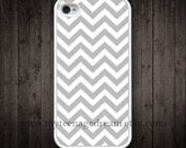chevron iPhone 4 Case, iphone 4s case, gray chevron iPhone white Hard Case for iphone 4 4s