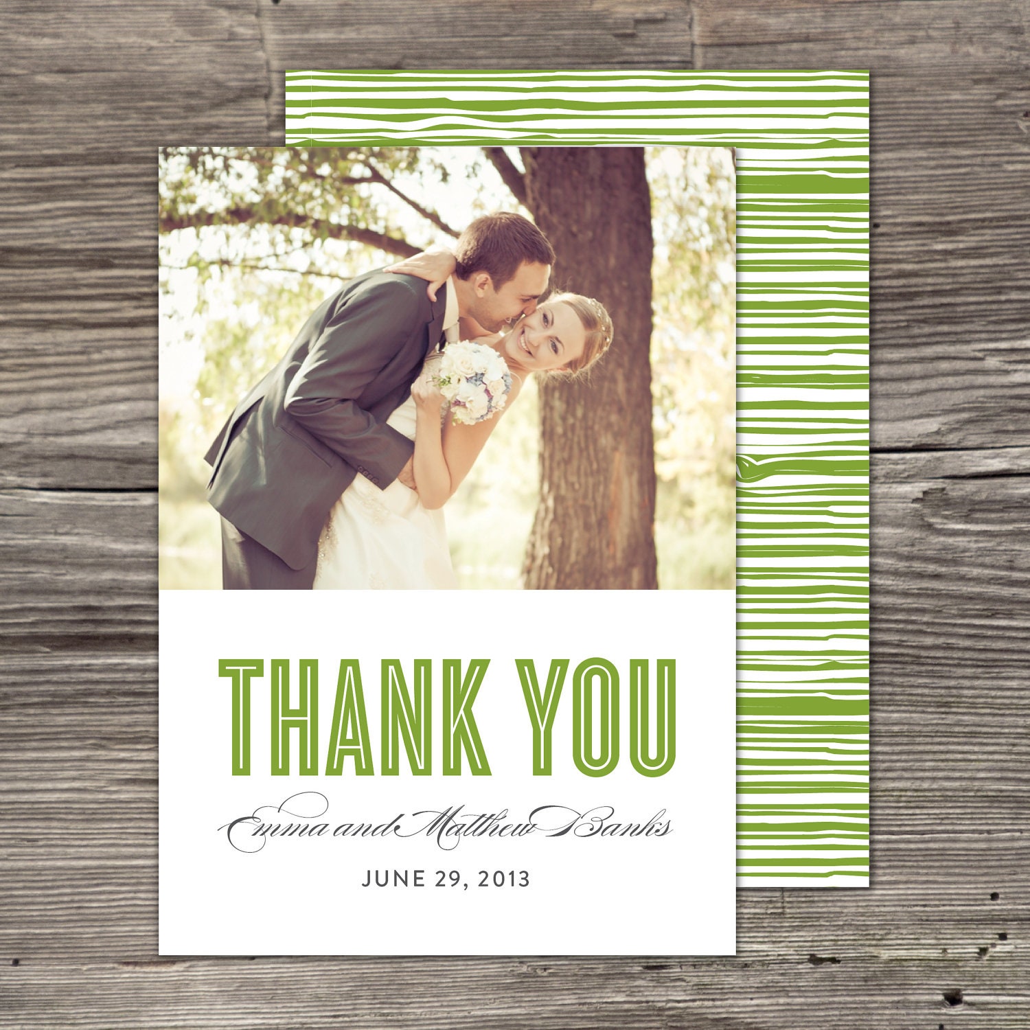 Old Fashioned Flat Thank You Card