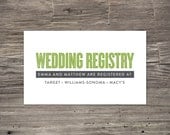 Old Fashioned Wedding Registry Card